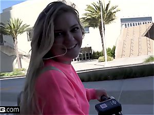 teenage blonde with all-natural boobs gets her muff porked by a ginormous pipe